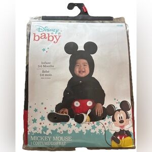 Disney Baby Mickey Mouse Costume Infant 3-6 Months Disneyland  2 Pc Set NEW
